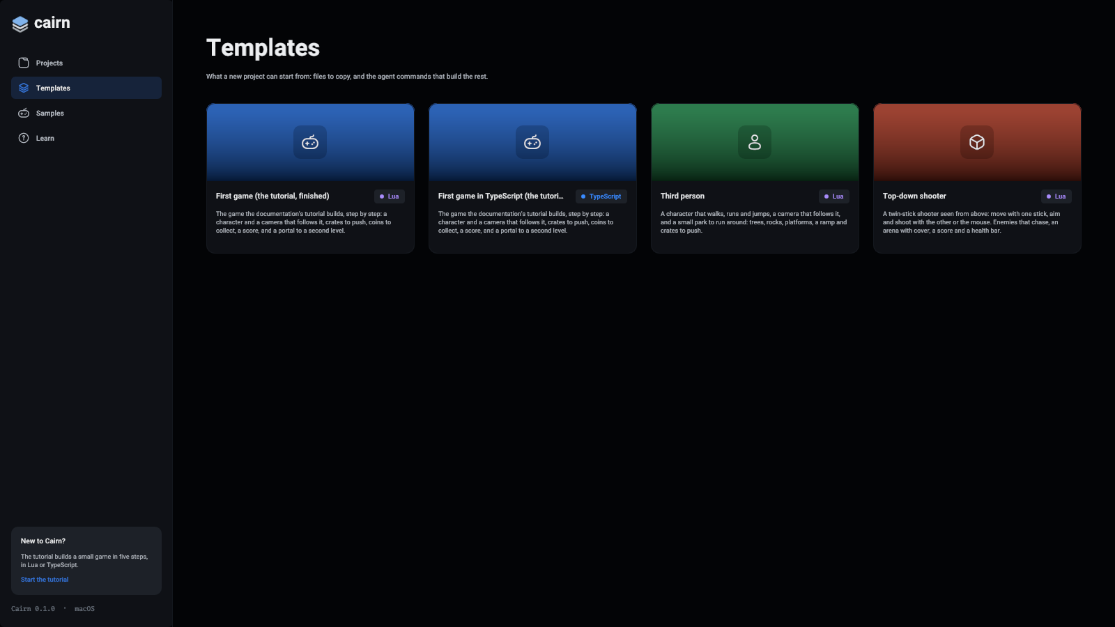 The Templates page